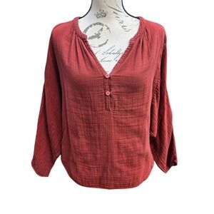 CP Shades x Free People -452 Doublecloth Solid‎ Top Rust Red Small
